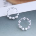 Miniatyrbillede 1 af 3: Forgyldte Øreringe med Cubic Zirconia sølv