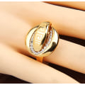 Miniatyrbillede 1 af 2: Mode Alloy Rhinestone Overflade Twisted Band Ring 19