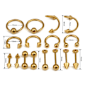 Miniatyrbillede 5 af 5: Labret Lip Tongue Eyebrow Ringe Tragus Øre Barbell 16 stk/pose SVART