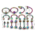 Miniatyrbillede 4 af 5: Labret Lip Tongue Eyebrow Ringe Tragus Øre Barbell 16 stk/pose SVART