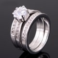 Miniatyrbillede 1 af 2: 18K VIT Guldbelagt RING CZ 17