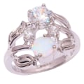 Miniatyrbillede 1 af 3: 10K Sort Guldbelagt Forlovelsesring Opal 15,5
