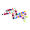 Miniatyrbild 1 av 2: Barbell 316L tunga piercing MIX färg 10ST PACK 10ST PACK MIX