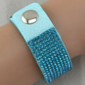 Miniatyrbillede 2 af 2: Armbånd med læderwrap og rhinestones 1