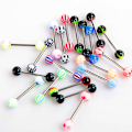 Miniatyrbild 2 av 2: Barbell 316L tunga piercing MIX färg 10ST PACK 10ST PACK MIX