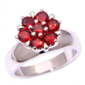 Miniatyrbild 1 av 2: Silversmycken filled ring  Granat 18