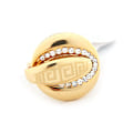 Miniatyrbillede 2 af 2: Mode Alloy Rhinestone Overflade Twisted Band Ring 19
