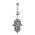 Miniatyrbillede 2 af 2: Navlepiercing Hamsa Symbol Fatima Hånd