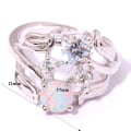 Miniatyrbillede 3 af 3: 10K Sort Guldbelagt Forlovelsesring Opal 15,5