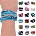 Miniatyrbild 1 av 2: Strass Läderarmband BLÅ 15	