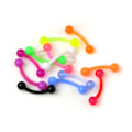 Miniatyrbillede 1 af 2: UV piercing øjenbryn stud banan ring øjenbryn GUL