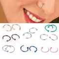 Miniatyrbild 1 av 2: Stud Rostfritt cirkulär piercing näsa ring 5 st pack mix färg 5 st mix