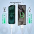Miniatyrbilde 2 av 5: USB-C til USB-C hurtigladekabel [1M/2-pakning] 60W USB Type-C 3A-kabel kompatibel med iPhone 16, 15 Pro Max, Samsung S24, S23