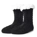 Furry varma stickade socktofflor med halkfri sula