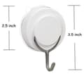 Suction Cup Hook, White Twisted Suction Cup with Metal Hook Removable (2 Pieces, White)