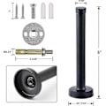 Miniatyrbilde 2 av 5: Dørstopper, 15 cm lang dørstopper, veggmontert, kraftig solid svart dørstopper børstet rustfritt stål med myk gummiknott - Perfekt black 5 Inch*2