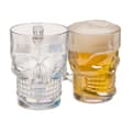 1/2/4-pack Beer Glass / Glass - Skull - Choose quantity! Transparent