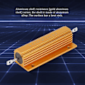 Miniatyrbillede 3 af 5: Guld-aluminiumsbeklædt effektmodstand, modstand 100W, 8 Ohm 8R