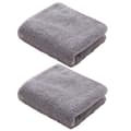 2-pack frottéhanddukar, 35 x 75 cm, mofiber, Ljusgrå