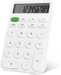 Skrivbordskalkylator för studenter, 12-siffrig LCD, vit