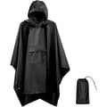 Regnponcho 3-i-1 vanntett svart polyester 210x140cm unisex