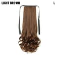 38-58 cm Medium Lang Parykk Wrap Around Hestehale Lysbrun