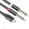 Miniatyrbillede 2 af 4: USB-C til dobbelt 6,35 mm lydstereokabel Type C til dobbelt 6,35 mm lydkabel til smartphone-multimedie
