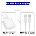 Miniatyrbillede 1 af 6: PD 45W USB C Oplader Super Hurtig Opladning Til Samsung Galaxy S24 S23 S22 Ultra A54 A15 A55 5G Telefonoplader Nyt Kabel EU 45W White 2 IN 1