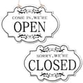 Open closed sign, double-sided reversible, solid wood, 30 x 20 cm, white