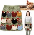 Crocheted Egg Collecting Apron with Chicken Pockets - Handmade Apron for Gathering Fresh Backyard Eggs