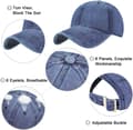 Miniatyrbilde 3 av 7: Unisex Vintage Baseballcaps Justerbar Marineblå Navy
