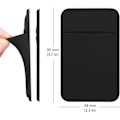 Pikkukuva 5 / 5: Mobiili tasku, itseliimautuva korttikotelo, kiinnitetään lompakkokoteloon, jossa on itseliimautuva henkilökortti, luottokortti, pankkikorttikotelo iPhone Androidille 2-PACK MUSTA