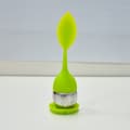 Miniatyrbillede 5 af 5: Grøn 1-delt te-infuser tebladfilter silikone rustfrit stål