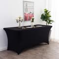 Miniatyrbild 2 av 4: Stretch Lycra Tablecloth for 6ft Table - Black - Rectangular - Solid Color