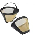 Miniatyrbild 2 av 5: AUCUNELY Permanent Guldfärgat Kaffefilter, 2-pack, 6-8 koppar, Återanvändbart