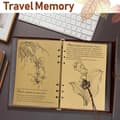 Miniatyrbild 5 av 5: Vintage leather notebook A5 16.5x23.5 cm 80 sheets maple leaf pattern green