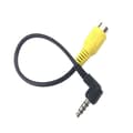 Miniatyrbillede 2 af 3: 2,5 mm til RCA Letvægtskabel Konverter GPS Tablet Forlængelse Pladsbesparende Bakkamera Bagudsyn Nem Installation til Bil DVR (Sort)