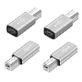 Miniatyrbillede 1 af 5: 4-pak USB C til USB B-adapter, Type C til USB Midi-adapter Kompatibel Midi-controller, Midi-keyboard, lydinterface, sølvgrå
