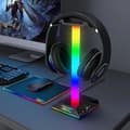 RGB-hörlursställ med USB-port, touch-kontroll och belysning