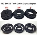 Miniatyrbillede 2 af 5: IC 3-pak IBC tanktilbehør, indvendigt gevind, 1\" 3/4\" 1/2\" IBC adapter flad