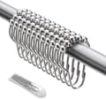 36 st duschringar med glidkulor, krommetall, för duschstänger