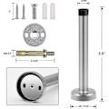 Miniatyrbilde 2 av 5: Dørstopper, 15 cm lang dørstopper, veggmontert, kraftig solid svart dørstopper børstet rustfritt stål med myk gummiknott - Perfekt Silver 6 Inch*2