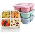 Miniatyrbillede 1 af 5: Bento Lunch Box with 4 Compartments, Reusable, BPA-Free Food Container with Sauce Holder for Adults, Stackable, Multicolor