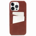 PU-läder + PC-telefonfodral med 2 korthållare för iPhone 15 Pro