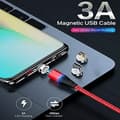 Miniatyrbild 3 av 4: Magnetisk laddningskabel 3-pack (1 m + 1 m + 2 m) USB C/Type C/Micro USB 2-i-1 3A snabbladdning