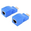 Miniatyrbillede 2 af 2: HDMI over Ethernet-kabel 3D Zero Latency sender og modtager Balun-sæt Blå Blue