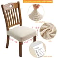 Miniatyrbilde 2 av 5: 4-pakning Jacquard Stretch Stolovertrekk til Spisestue, Avtagbare og Vaskbare, Beige
