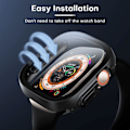 Pikkukuva 5 / 5: 2 kpl karkaistua lasia Apple Watch Ultra 49mm -kelloon sisäänrakennetulla näytönsuojalla, täysi suojaus iWatch Series Ultra 49mm -kelloon