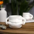 Miniatyrbild 5 av 5: Kreativ keramisk kaffemugg vit med handtag