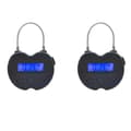 2x Smart tidslås LCD-display USB-uppladdningsbart temporärt timerhänglås för rese-elektronik